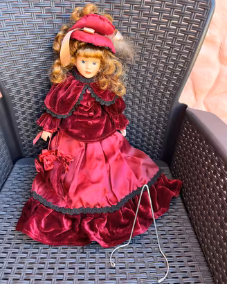 Bambola di Porcellana stile Vittoriano alta 45 cm