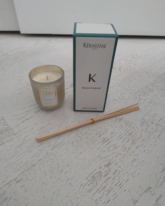 Profumo per ambienti Kerastase e candela profumata