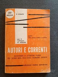 Libro italiano letteratura Autori e correnti Couri