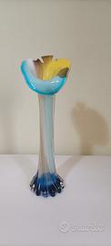 vaso in vetro di murano vintage a forma di calla 