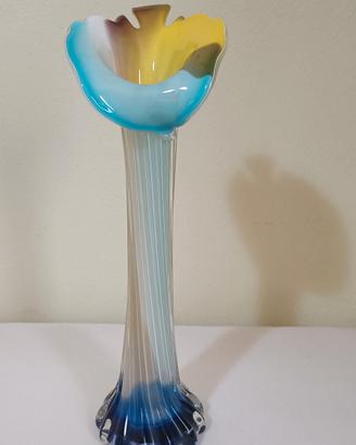 vaso in vetro di murano vintage a forma di calla 