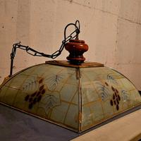 Lampadario vintage Tiffany con paralume in vetro