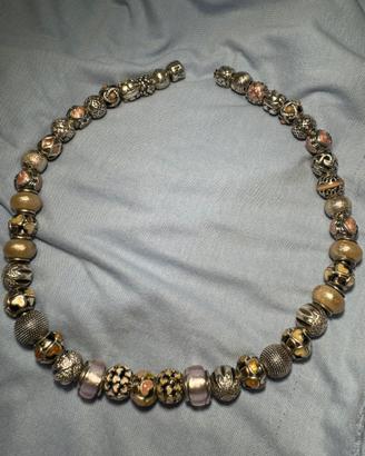 Collana argento Pandora con charms  misti