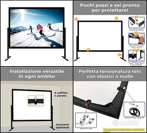 SCHERMO A CORNICE PROFESSIONALE 500X281 CON PIEDI