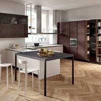 Cucina lineare con 3 colonne dispensa COME DISEGNO