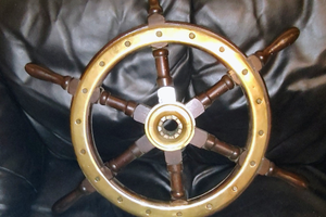 Timone in legno massello e ottone