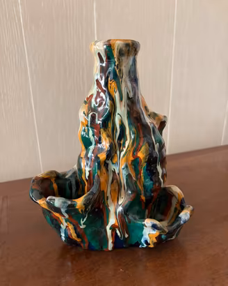 Vaso Scultoreo Vintage Ceramica Coronetti Cunardo