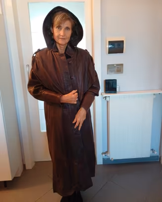 Trench capotto vintage in pelle Valentino