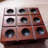 gioco TRIS in legno massiccio color ciliegio