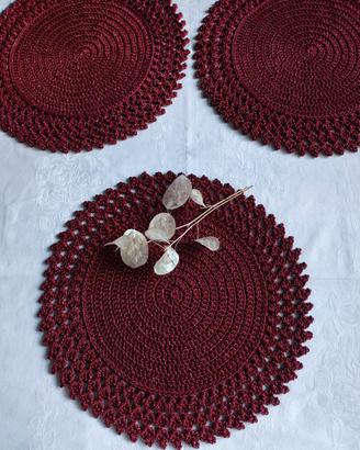 Set tovagliette sottopiatto uncinetto 