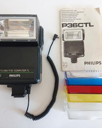 Flash Philips p36 con accesori vari.
