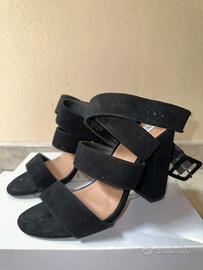 Sandali con tacco Steve Madden scamosciati neri