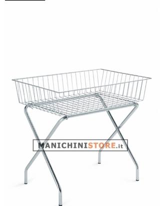 Cesta in metallo pieghebole da negozio o bancarell