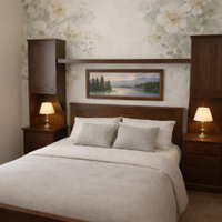 Letto completo con comodini e armadietti