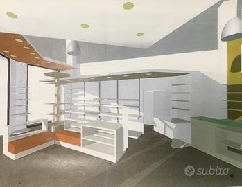 Arredo negozio calzature mq 100 circa