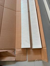 10 battiscopa in legno laccato bianco