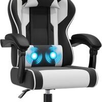 sedia gaming e tavolo scrivania in vetro 