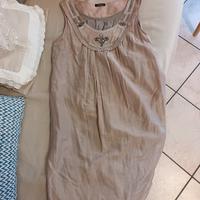 vestitino/canotta di motivi con strass e perline 