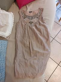 vestitino/canotta di motivi con strass e perline 