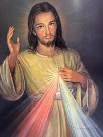 Quadro Gesù Misericordioso Legno Massiccio