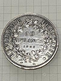 Moneta da 10 franchi in argento 1966