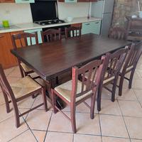 Tavolo legno massello 180 x 100 allungabile 16 pos