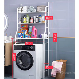 Scaffali per lavatrice o bagno 3 ripiani metallo