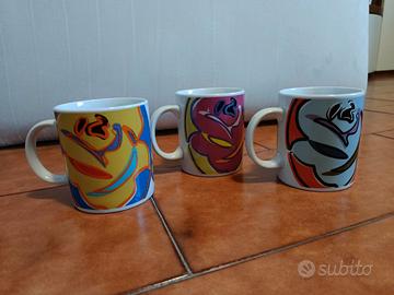 3 Mug decorate con Wild Hibiscus