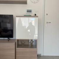 Madia salotto bassa bianco/rovere - stile elegante