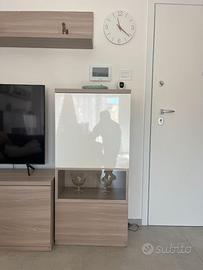 Madia salotto bassa bianco/rovere - stile elegante