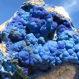 AZZURRITE BLU con MALACHITE su MATRICE Marocco