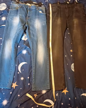 Lotto 2 Jeans Uomo Taglia 52 Elasticizzati
