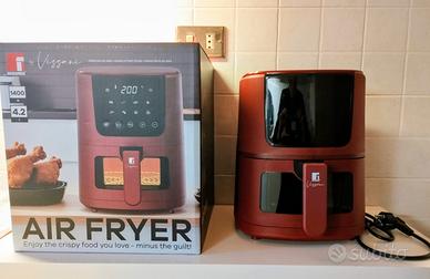 NUOVA Friggitrice Aria Vissani 4,2L Rossa- Mai usa