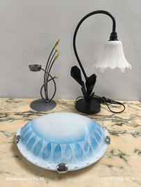 Abat-jour + Plafoniera + 1 Porta Candela