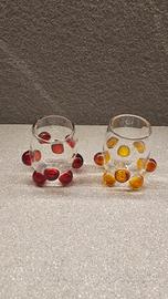 Coppia di bicchierini in vetro artistico - design