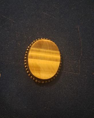 spilla in argento e occhio di tigre