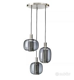 Lampada a sospensione con 3 luci , nichelato/grigi