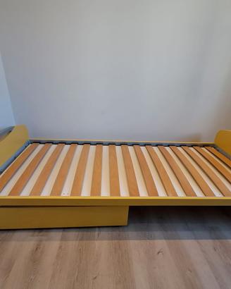 Letto singolo con contenitore e materasso