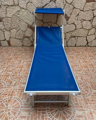 Lettino da sole  alluminio  tela blu