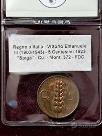 Regno d’Italia V.E.III 5 Centesimi Spiga 1923 FDC
