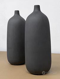 Coppia bottiglie/portafiore porcellana ASA