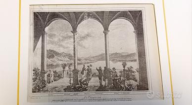 antica stampa di lago di Como rarissima 