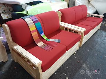 Divano in legno massiccio a scelta