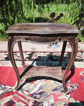 Tavolo Consolle Antica in Legno con Cassetto