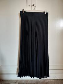 Gonna lunga plissettata nera taglia S