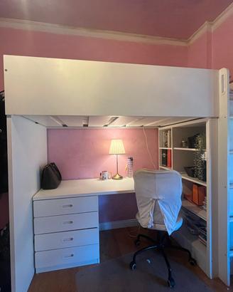 Letto a soppalco -  scrivania MASTAD Ikea - Bianco