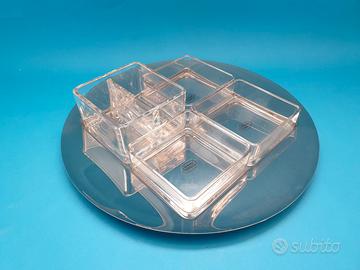 antipastiera in cristallo e acciaio gottinghen