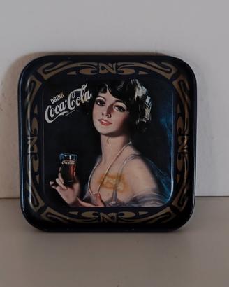 Vassoio Coca-Cola vintage blu scuro 10,5 cm
