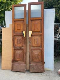 porta 2 ante in legno massello con chiusura100x232