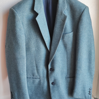 Giacca uomo lana azzurro grigio perla taglia 48